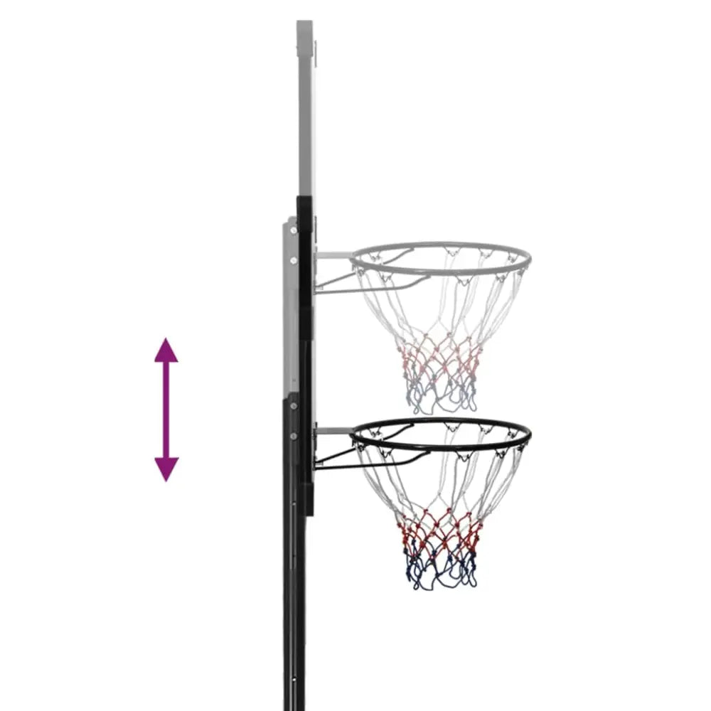 Basketbalstandaard 256-361 cm polycarbonaat transparant - basketbalstaanders