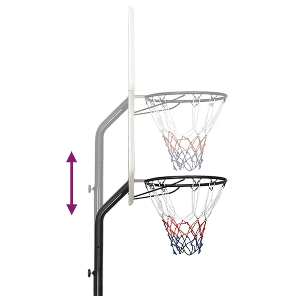 Basketbalstandaard 282-352 cm polyethyleen wit - basketbalstaanders