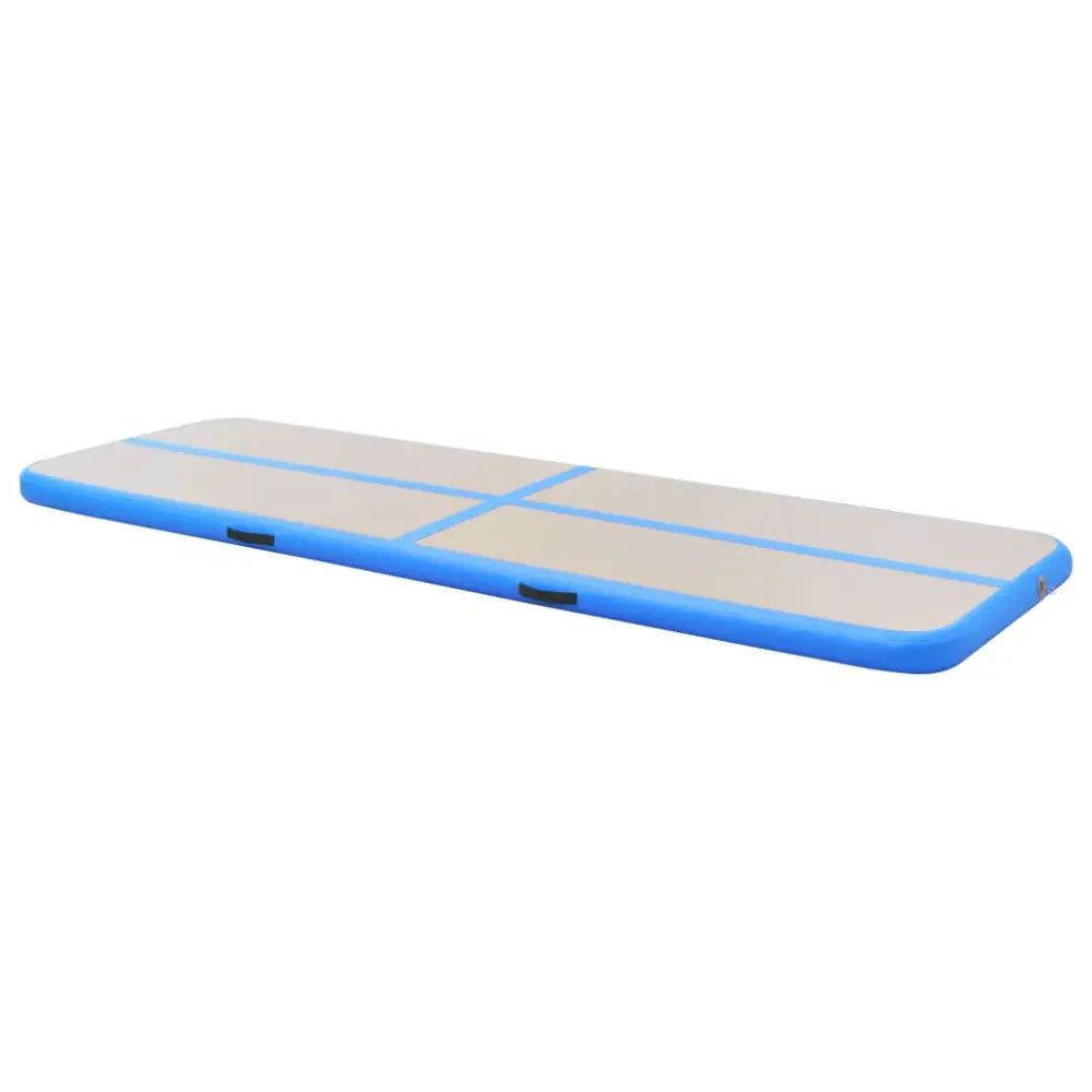 Gymnastiekmat met pomp opblaasbaar 300x100x10 cm pvc blauw - yoga- en pilatesmatten