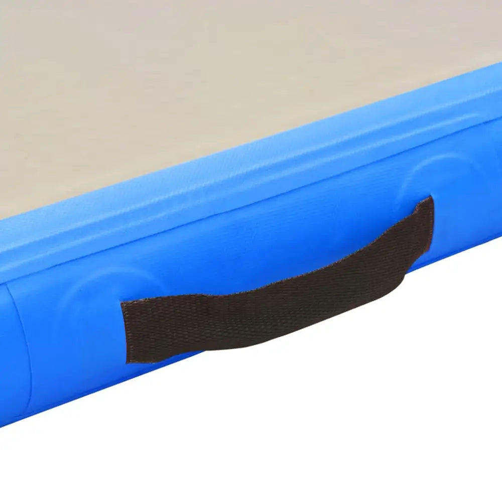 Gymnastiekmat met pomp opblaasbaar 300x100x10 cm pvc blauw - yoga- en pilatesmatten