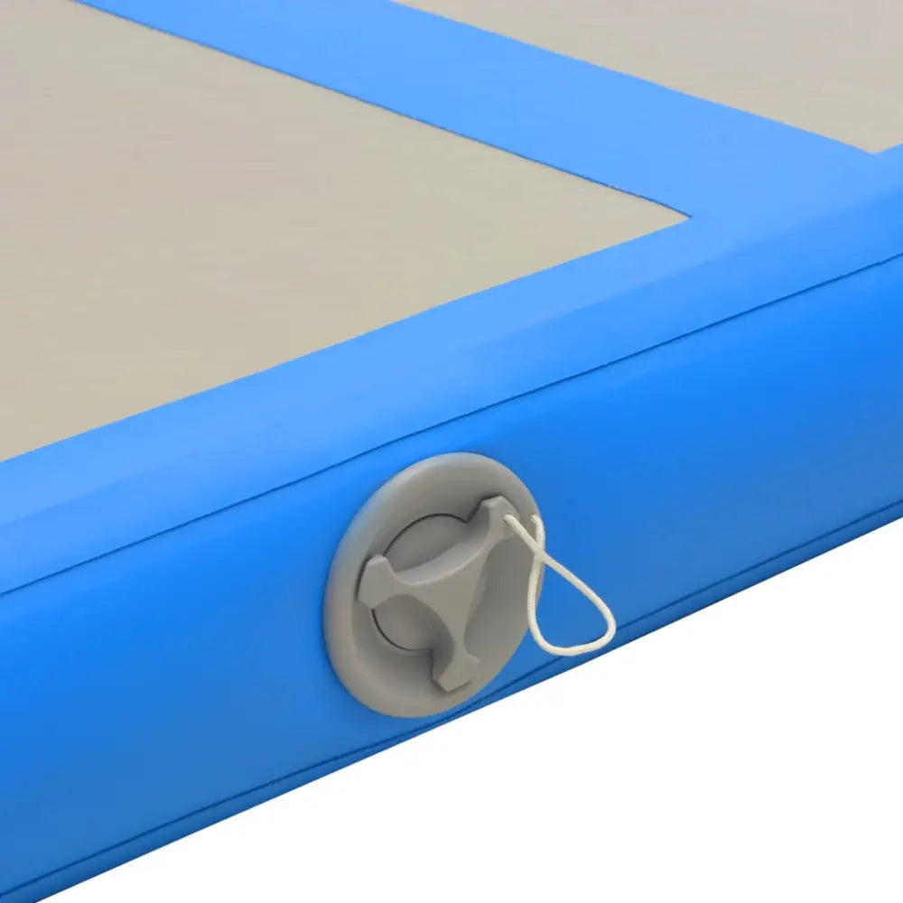 Gymnastiekmat met pomp opblaasbaar 300x100x10 cm pvc blauw - yoga- en pilatesmatten