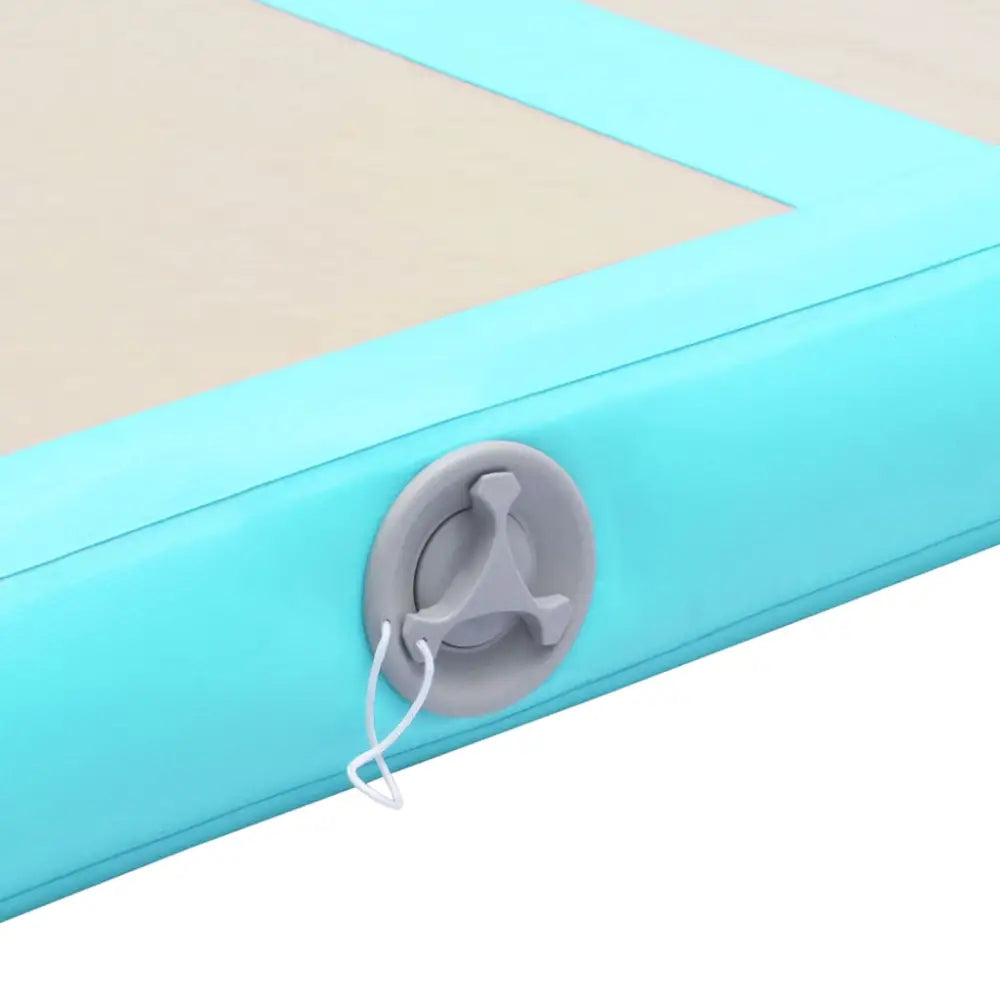 Gymnastiekmat met pomp opblaasbaar 300x100x10 cm pvc groen - yoga- en pilatesmatten