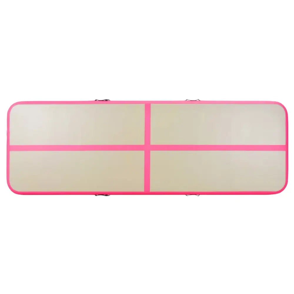 Gymnastiekmat met pomp opblaasbaar 300x100x10 cm pvc roze - yoga- en pilatesmatten