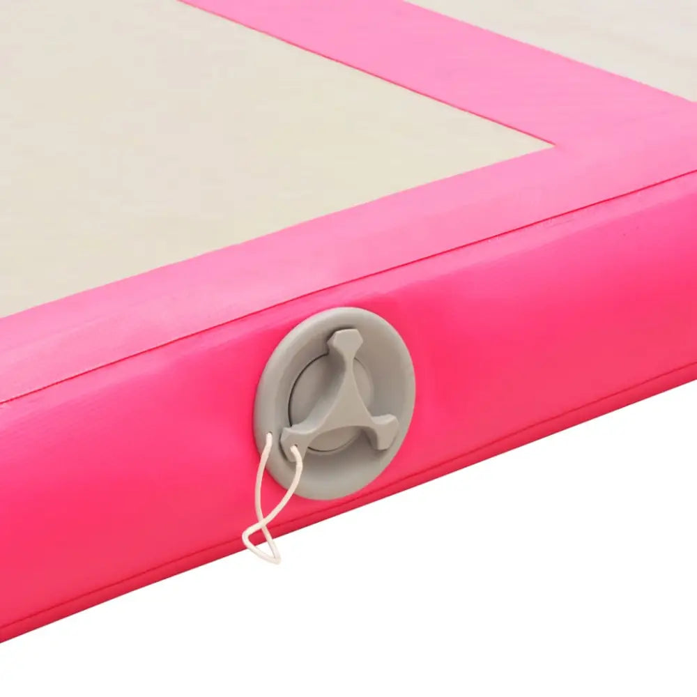 Gymnastiekmat met pomp opblaasbaar 300x100x10 cm pvc roze - yoga- en pilatesmatten