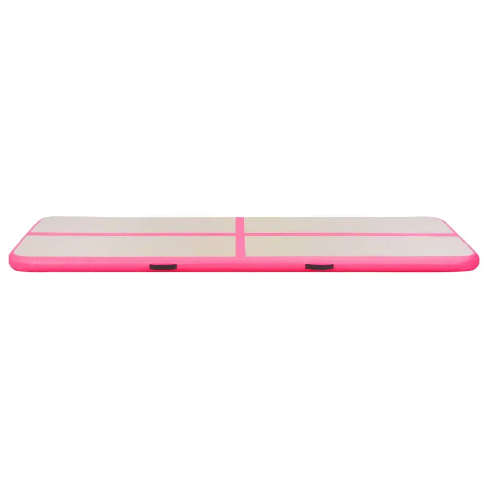 Gymnastiekmat met pomp opblaasbaar 300x100x10 cm pvc roze - yoga- en pilatesmatten