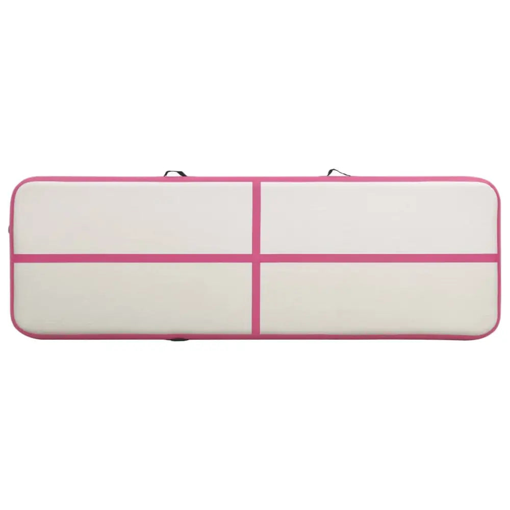 Gymnastiekmat met pomp opblaasbaar 300x100x15 cm pvc roze - yoga- en pilatesmatten