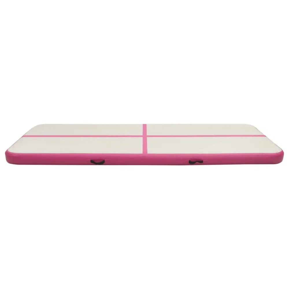 Gymnastiekmat met pomp opblaasbaar 300x100x15 cm pvc roze - yoga- en pilatesmatten