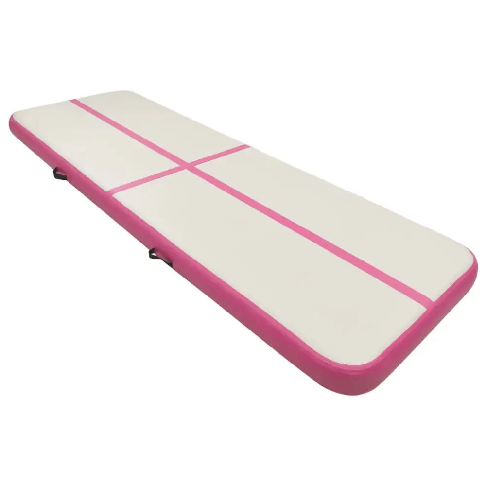 Gymnastiekmat met pomp opblaasbaar 300x100x15 cm pvc roze - yoga- en pilatesmatten