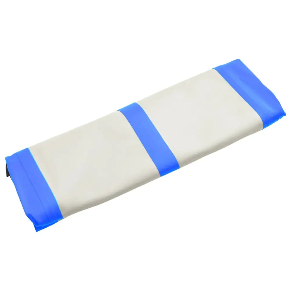 Gymnastiekmat met pomp opblaasbaar 300x100x20 cm pvc blauw - yoga- en pilatesmatten