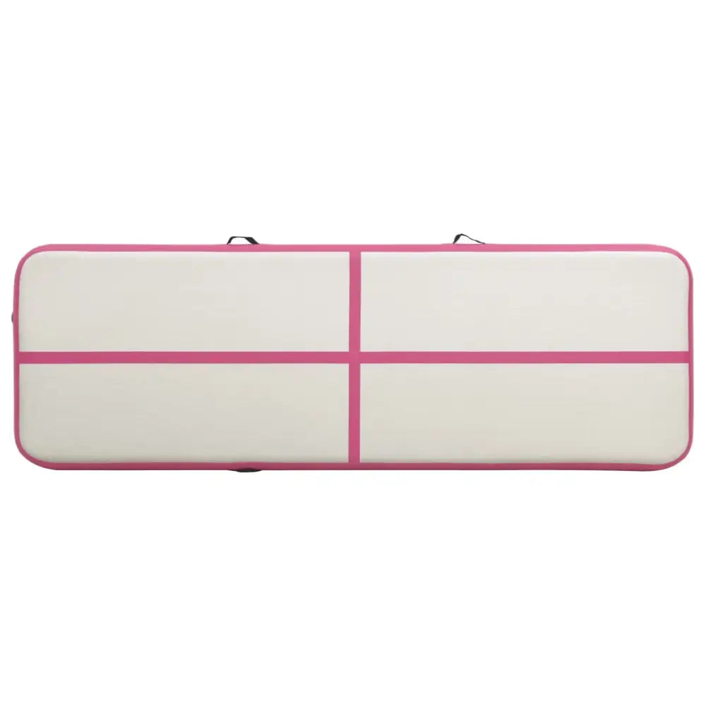 Gymnastiekmat met pomp opblaasbaar 300x100x20 cm pvc roze - yoga- en pilatesmatten