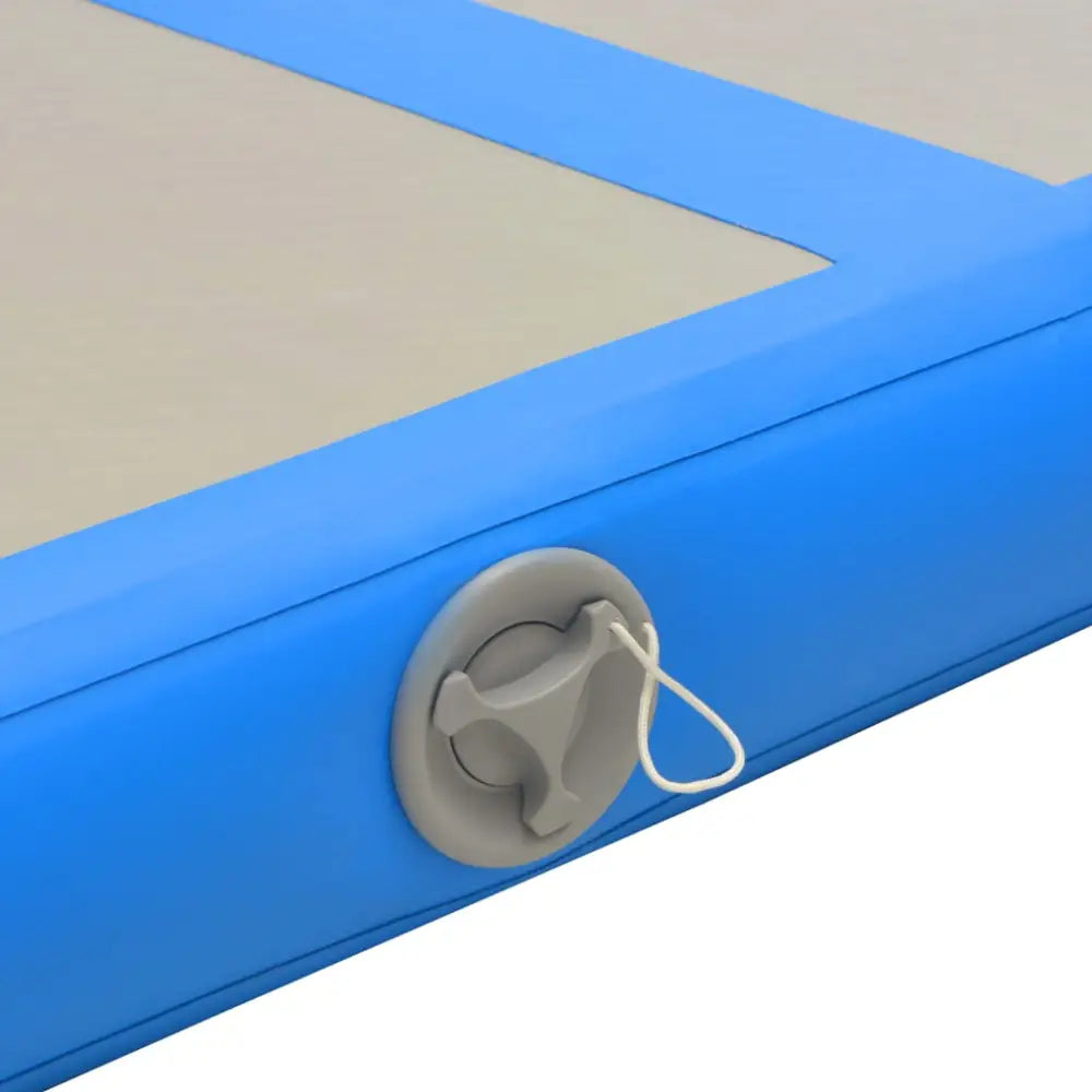 Gymnastiekmat met pomp opblaasbaar 400x100x10 cm pvc blauw - yoga- en pilatesmatten