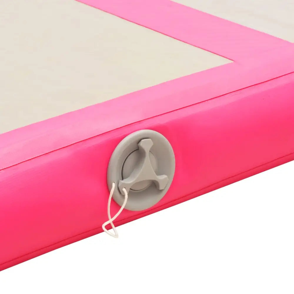 Gymnastiekmat met pomp opblaasbaar 400x100x10 cm pvc roze - yoga- en pilatesmatten