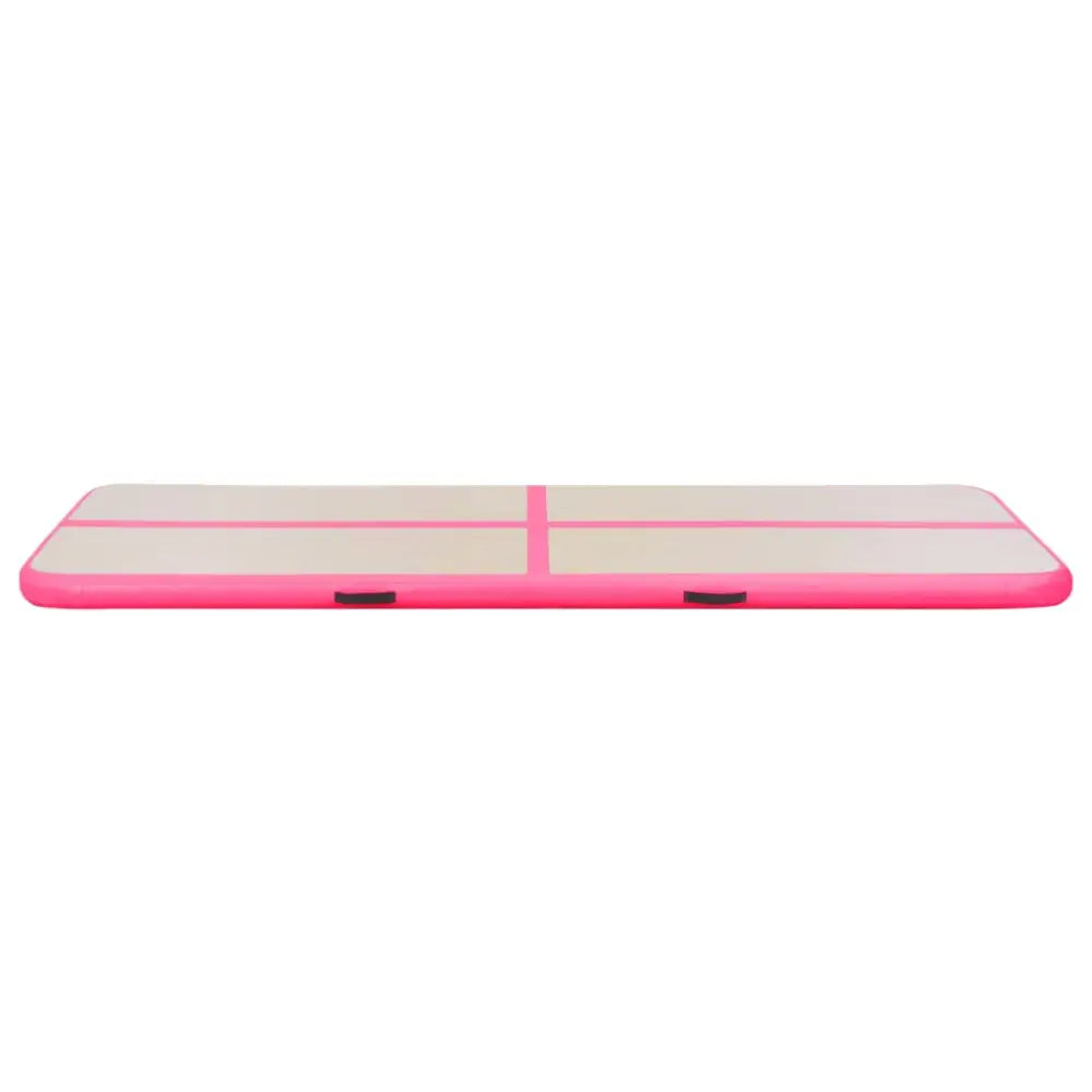 Gymnastiekmat met pomp opblaasbaar 500x100x10 cm pvc roze - yoga- en pilatesmatten