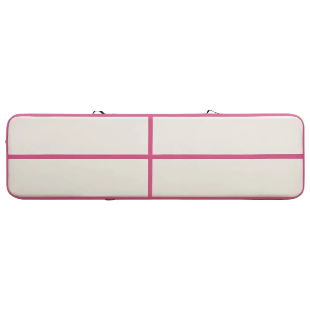 Gymnastiekmat met pomp opblaasbaar 600x100x15 cm pvc roze - yoga- en pilatesmatten