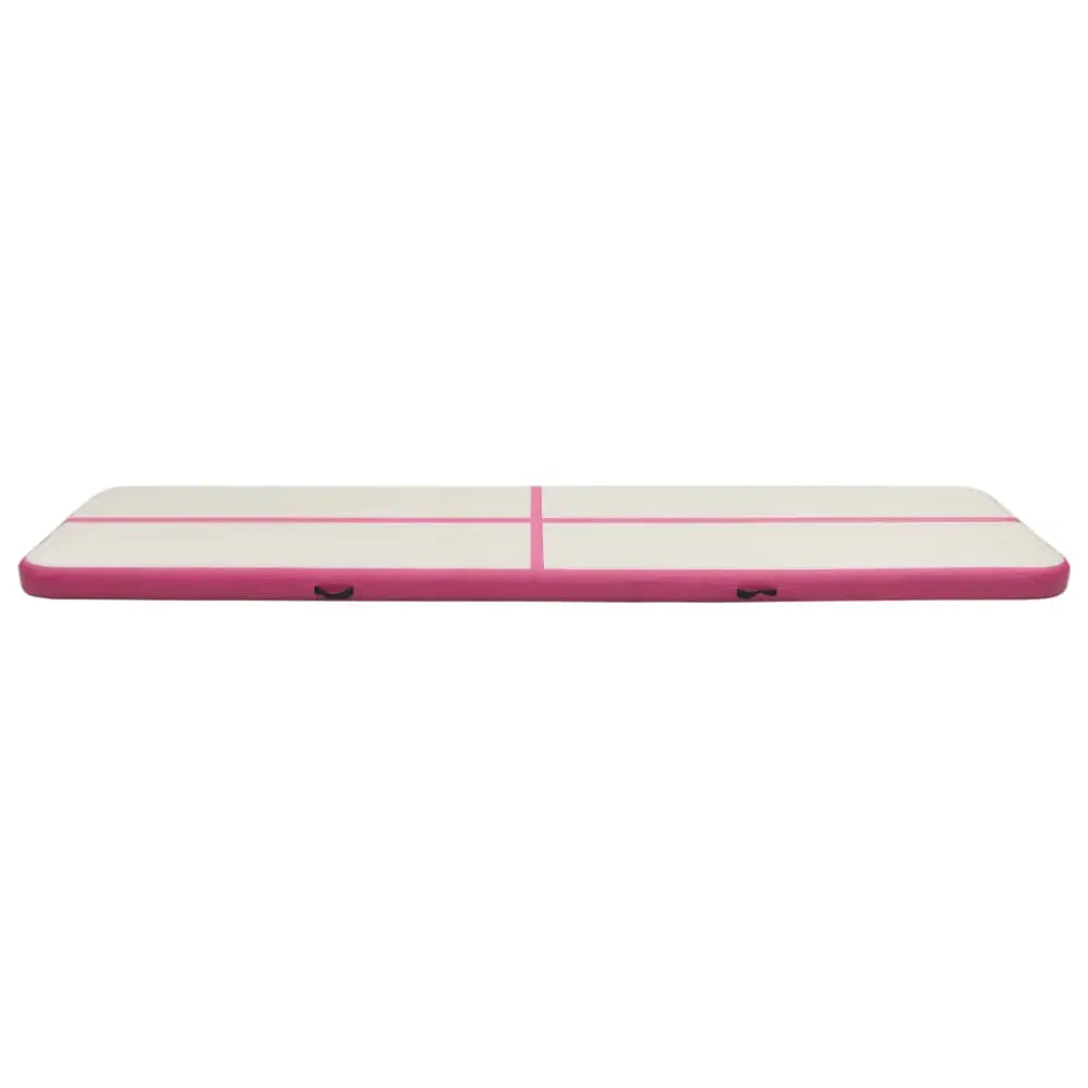 Gymnastiekmat met pomp opblaasbaar 600x100x15 cm pvc roze - yoga- en pilatesmatten