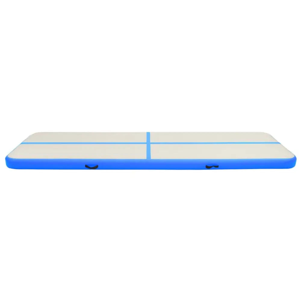 Gymnastiekmat met pomp opblaasbaar 600x100x20 cm pvc blauw - yoga- en pilatesmatten