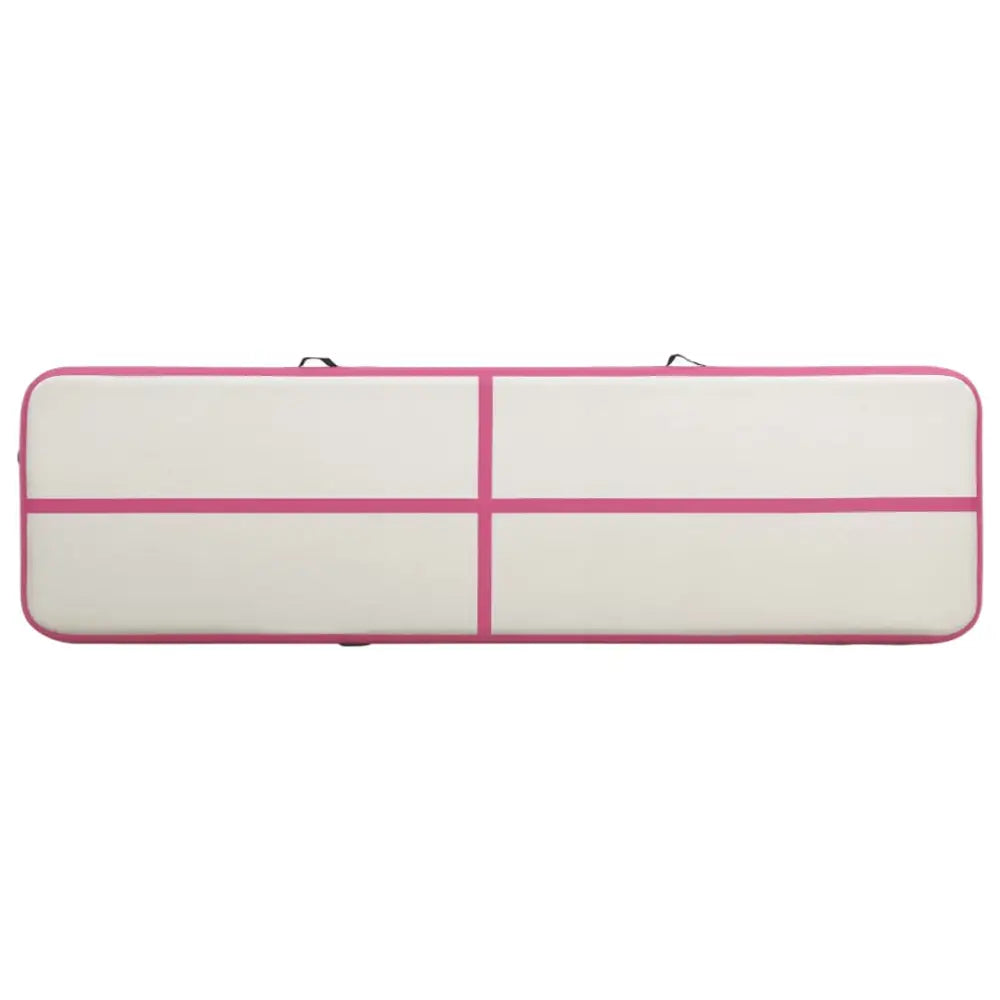 Gymnastiekmat met pomp opblaasbaar 700x100x15 cm pvc roze - yoga- en pilatesmatten