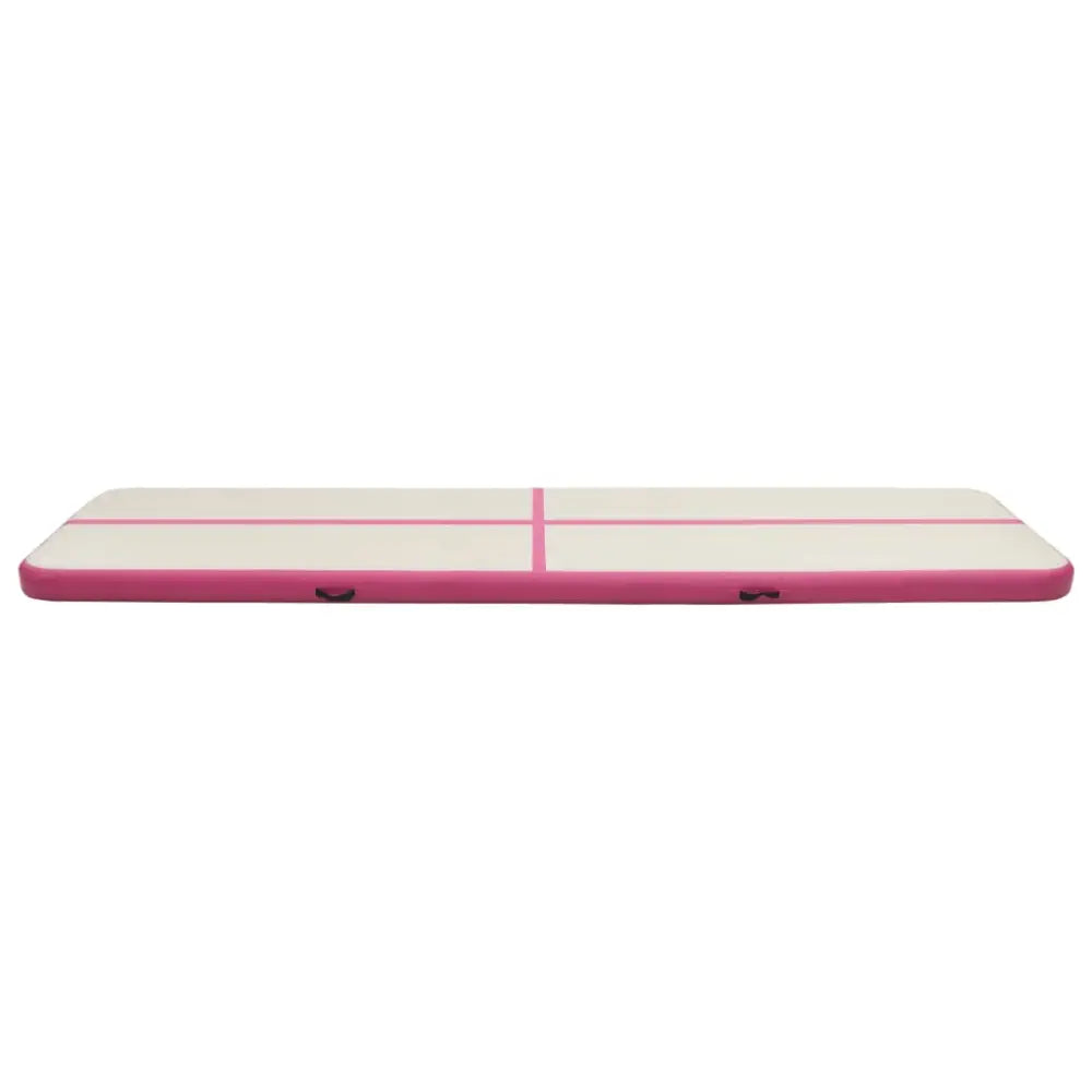 Gymnastiekmat met pomp opblaasbaar 800x100x15 cm pvc roze - yoga- en pilatesmatten