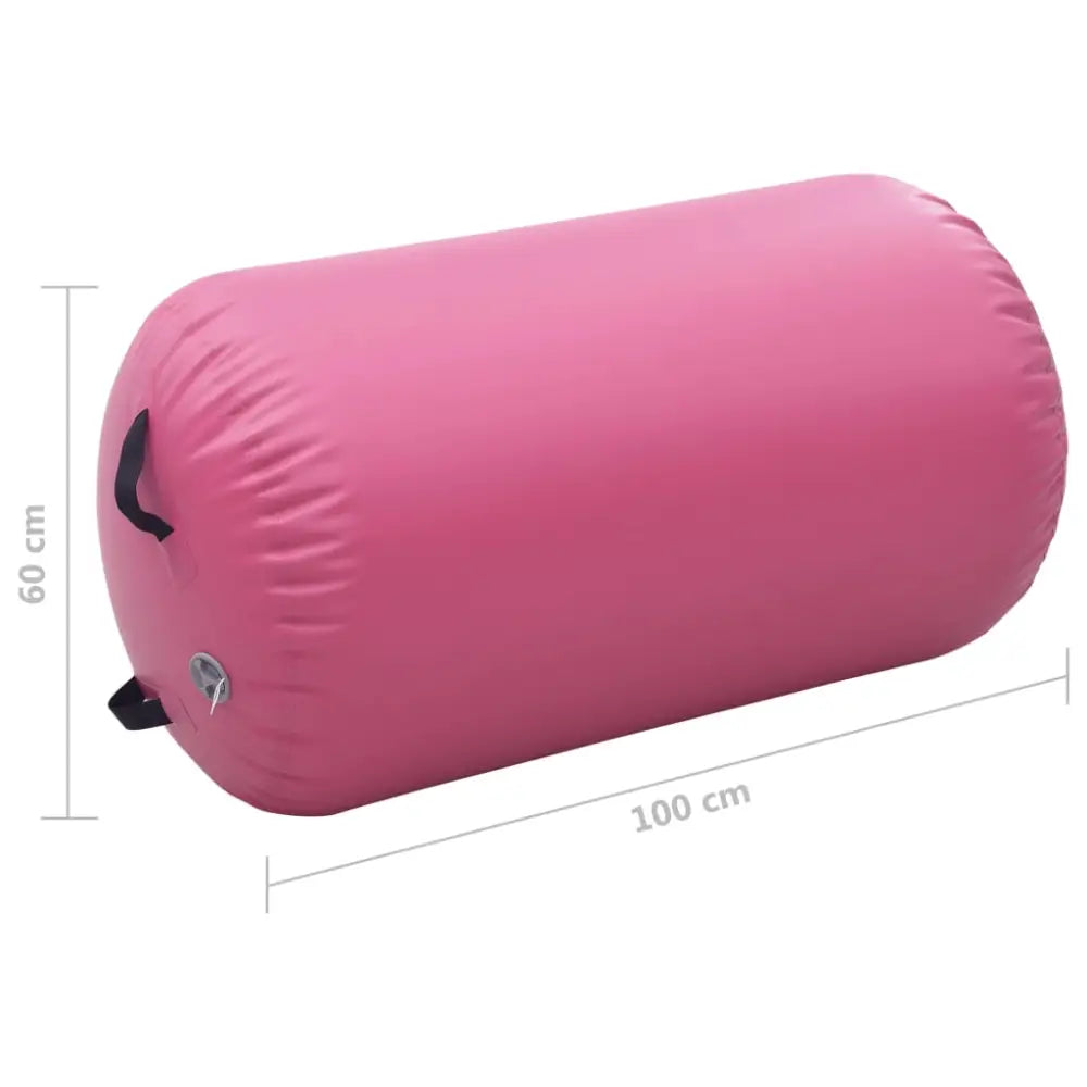 Gymnastiekrol met pomp opblaasbaar 100x60 cm pvc roze - yoga en pilates