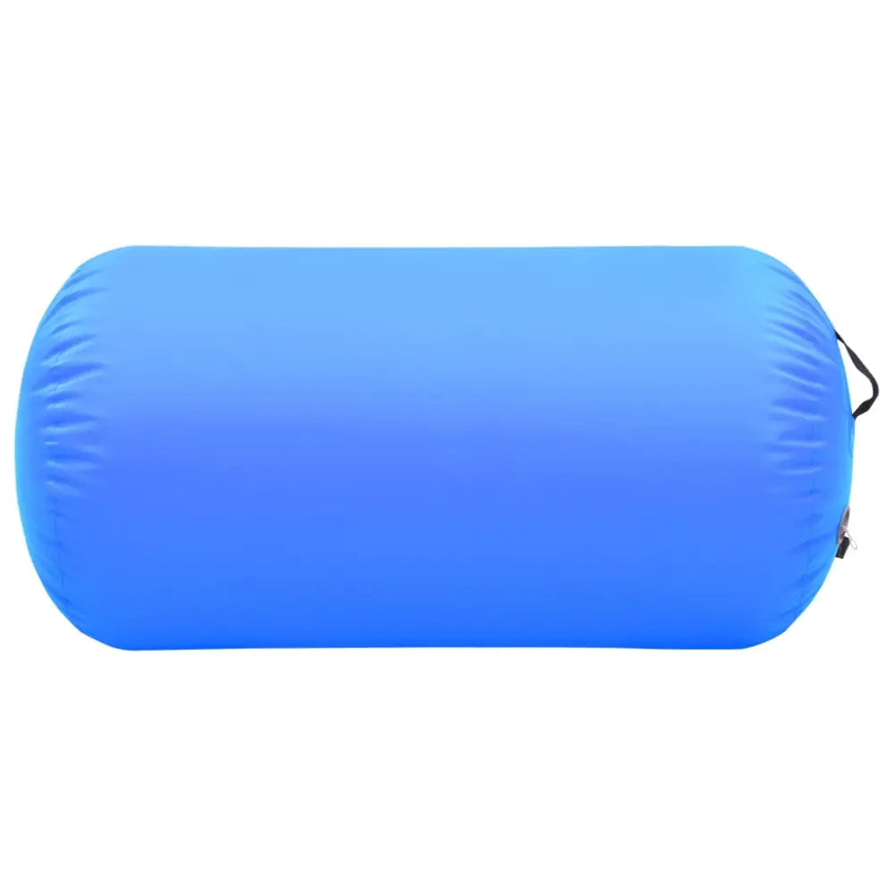 Gymnastiekrol met pomp opblaasbaar 120x75 cm pvc blauw - yoga en pilates