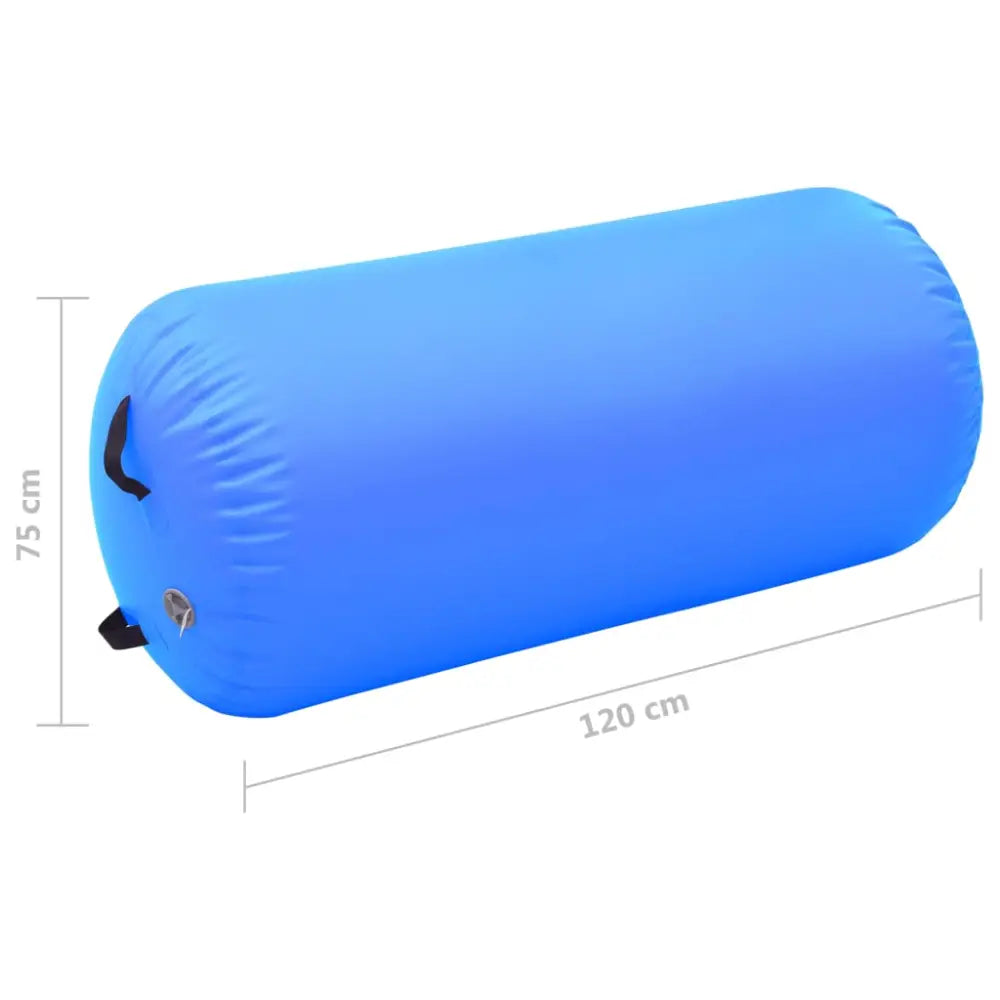 Gymnastiekrol met pomp opblaasbaar 120x75 cm pvc blauw - yoga en pilates