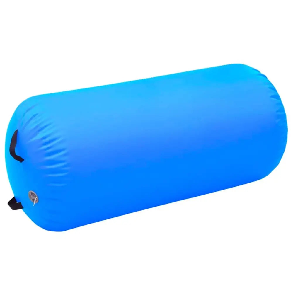 Gymnastiekrol met pomp opblaasbaar 120x75 cm pvc blauw - yoga en pilates