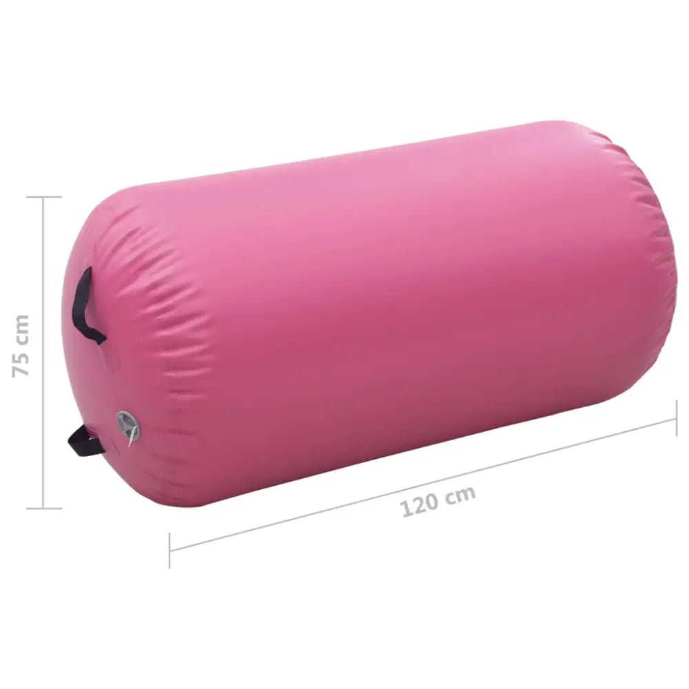 Gymnastiekrol met pomp opblaasbaar 120x75 cm pvc roze - yoga en pilates