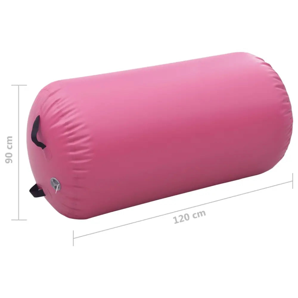 Gymnastiekrol met pomp opblaasbaar 120x90 cm pvc roze - yoga en pilates