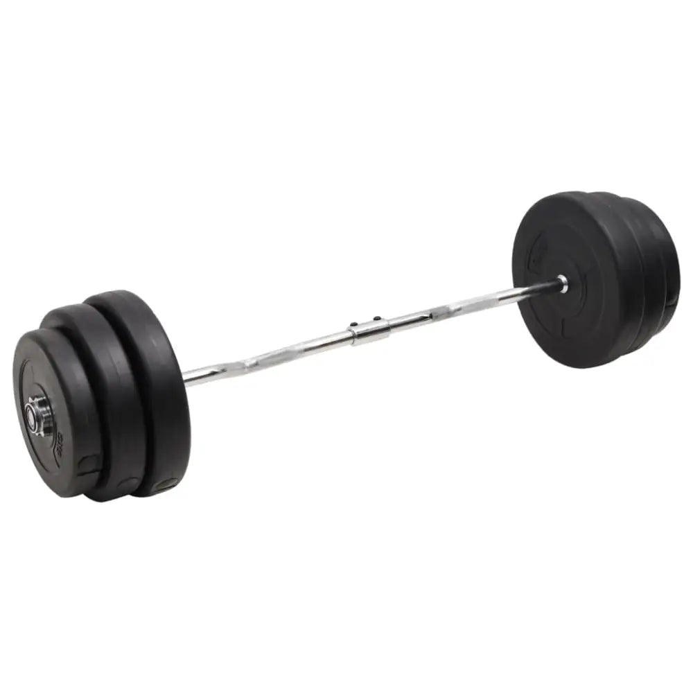 Barbell met halterschijven aan beide uiteinden.