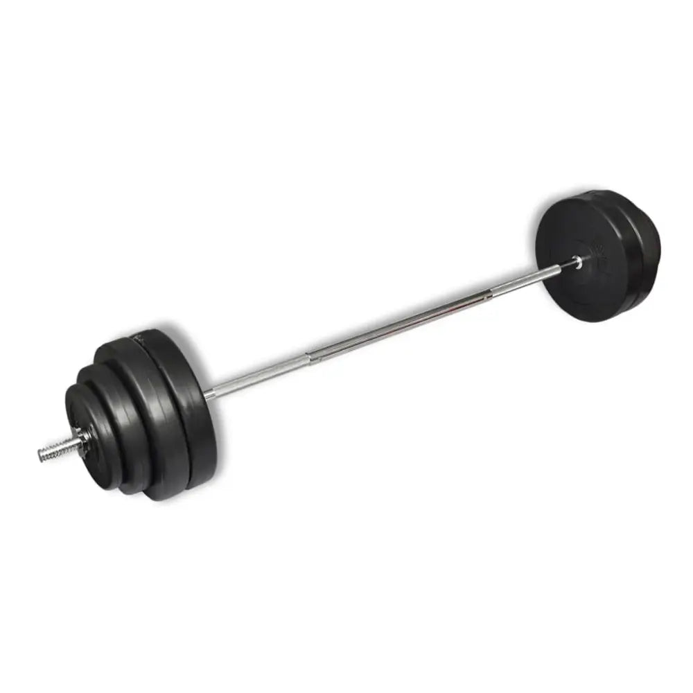 Barbell met halterschijven aan beide uiteinden.