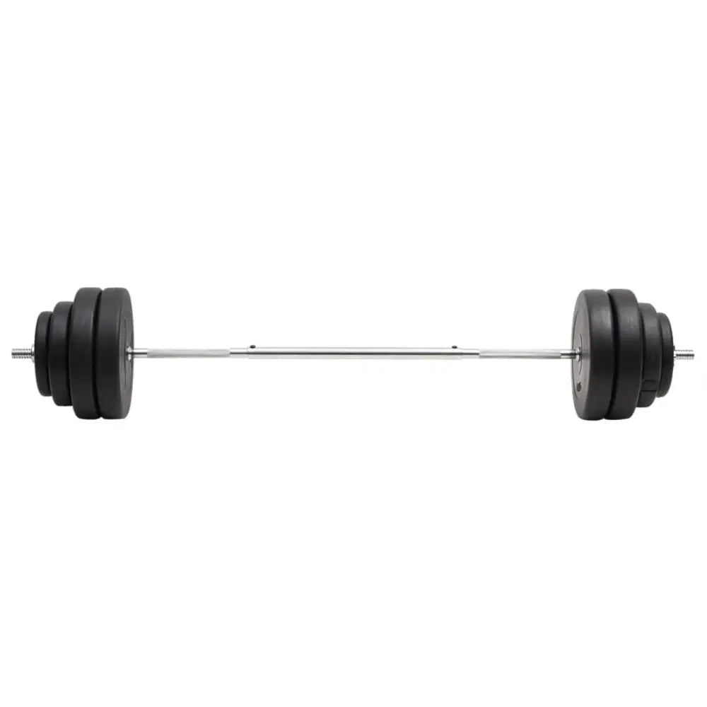 Barbell met halterschijven aan beide uiteinden.