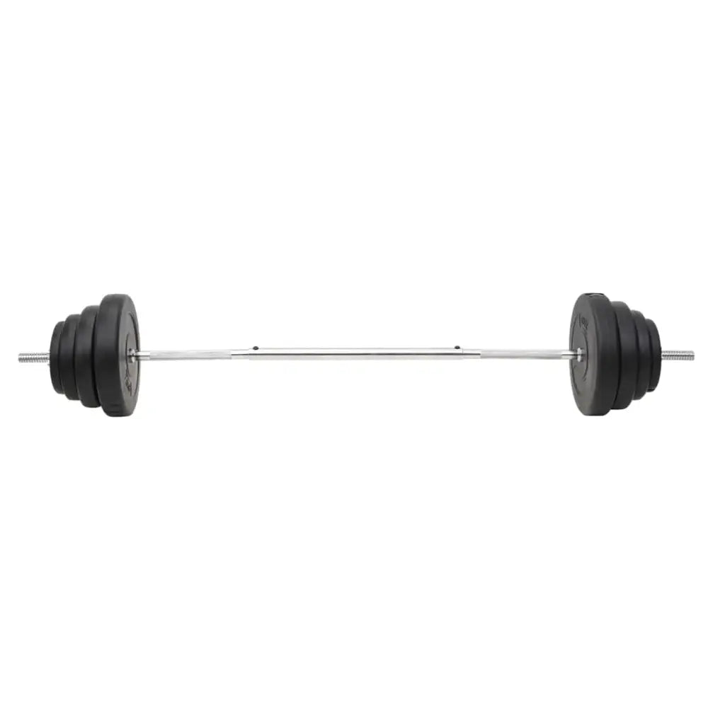 Barbell met halterschijven aan beide uiteinden.