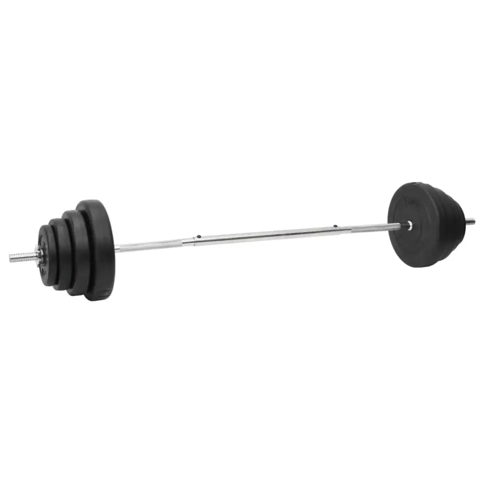 Barbell met halterschijven aan beide uiteinden.