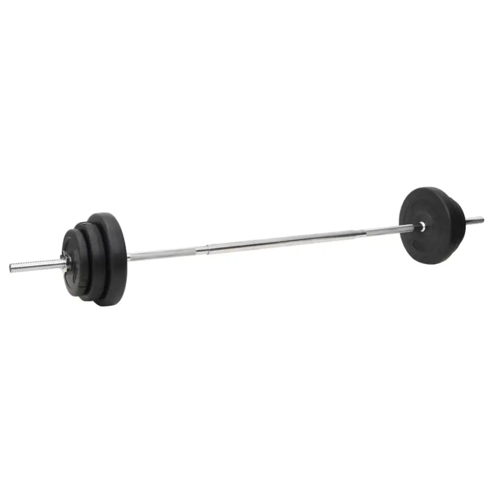 Barbell met halterschijven aan beide uiteinden.