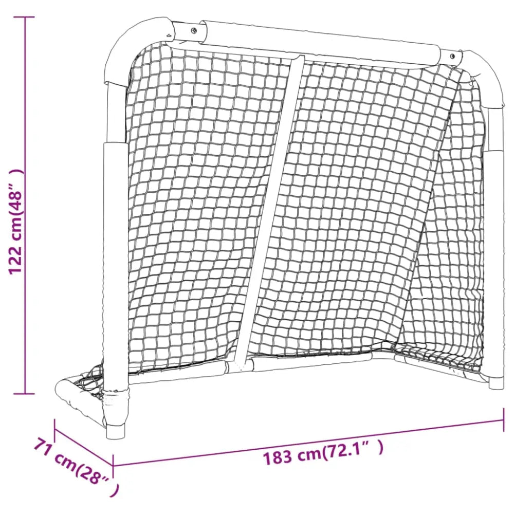 Hockeydoel 183x71x122 cm polyester rood en wit - veldhockeydoelen