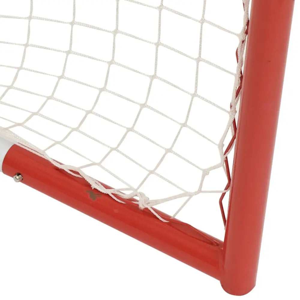 Hockeydoel met net 153x60x118 cm staal en polyester rood wit - veldhockeydoelen