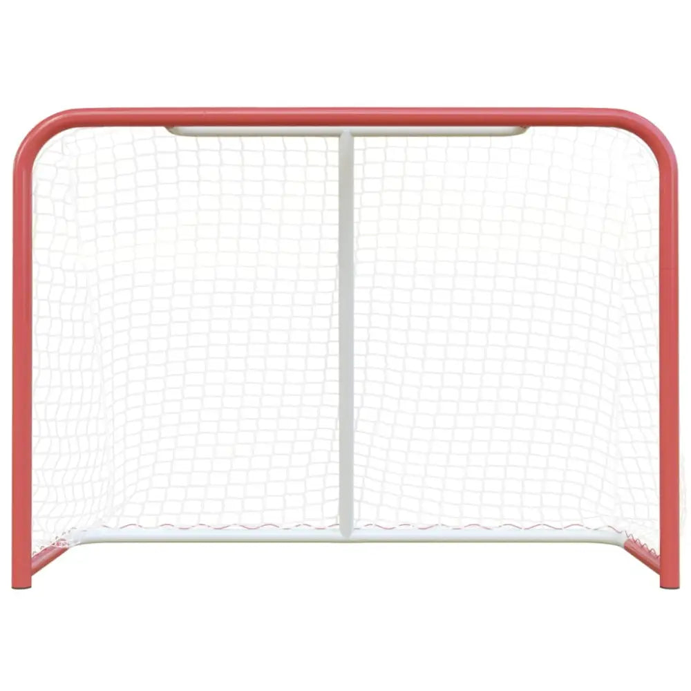 Hockeydoel met net 153x60x118 cm staal en polyester rood wit - veldhockeydoelen