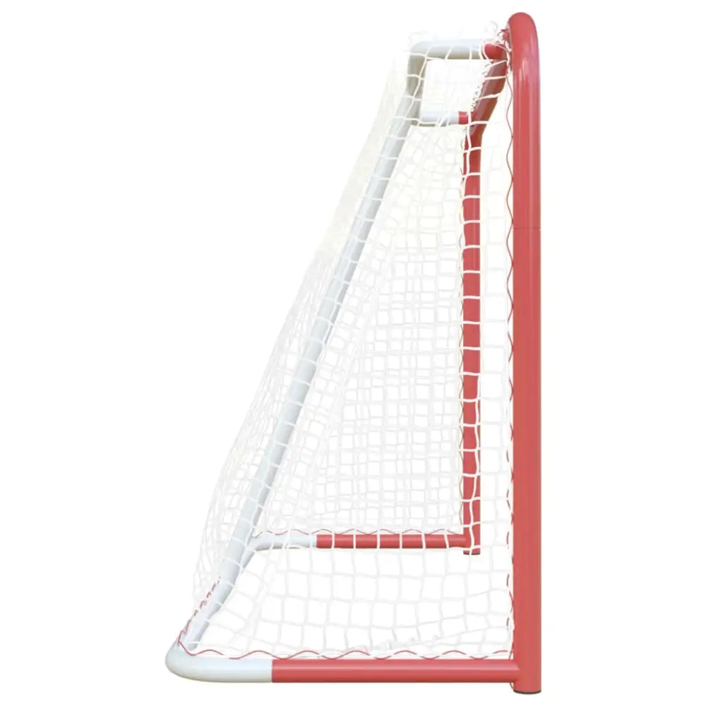 Hockeydoel met net 153x60x118 cm staal en polyester rood wit - veldhockeydoelen