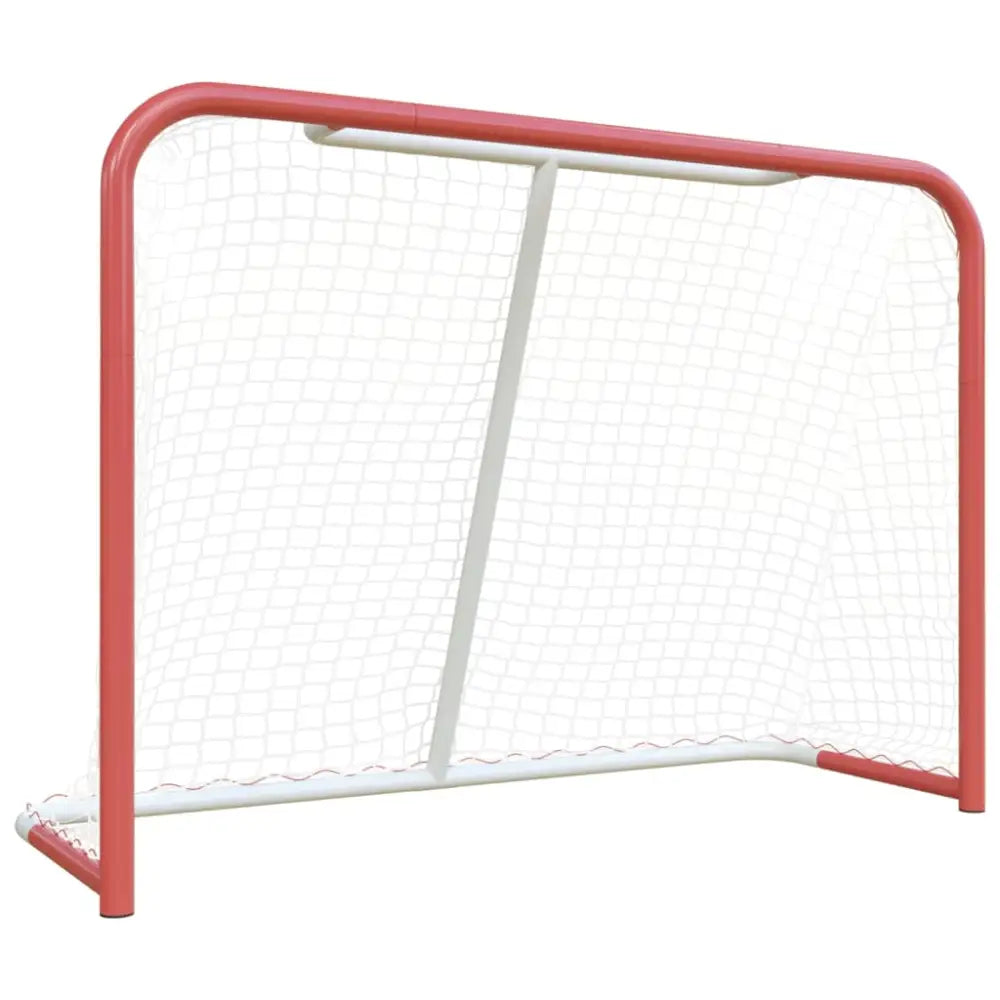 Hockeydoel met net 153x60x118 cm staal en polyester rood wit - veldhockeydoelen