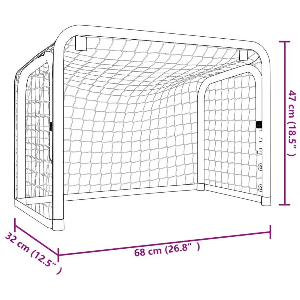 Hockeydoel met net 68x32x47 cm staal en polyester rood zwart - hockeydoelen