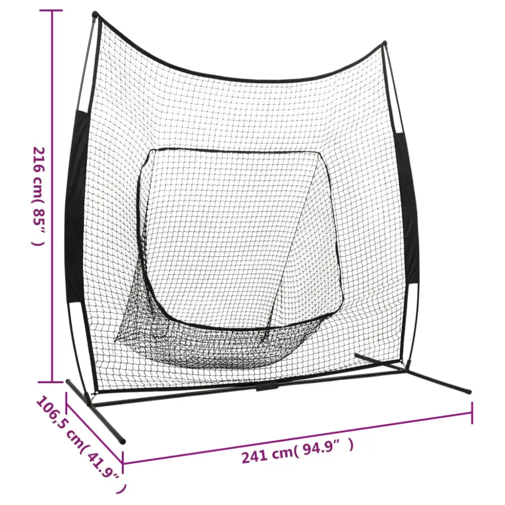 Honkbal- en softbalnet 241x106,5x216 cm metaal - honkbal softbal