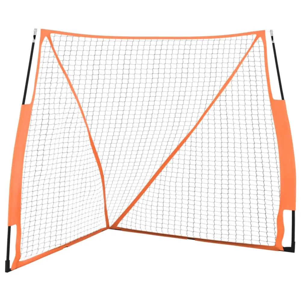 Honkbalnet draagbaar 183x182x183cm staal polyester oranje zwart - honkbal & softbal