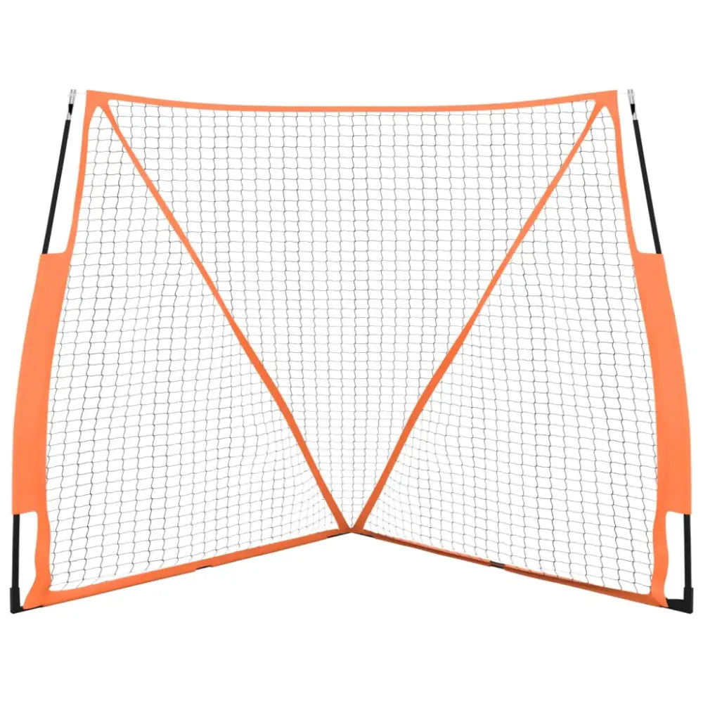 Honkbalnet draagbaar 183x182x183cm staal polyester oranje zwart - honkbal & softbal