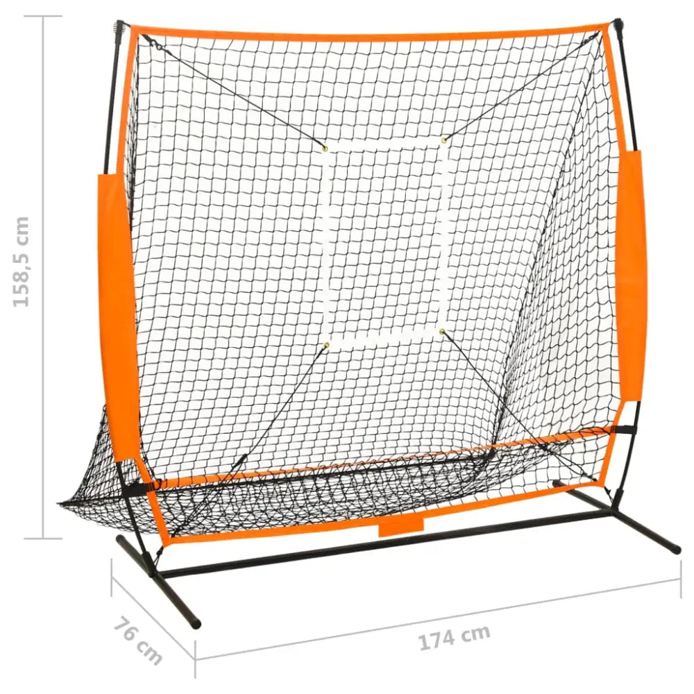 Honkbaltrainingsnet 174x76x158,5 cm zwart - honkbal en softbal