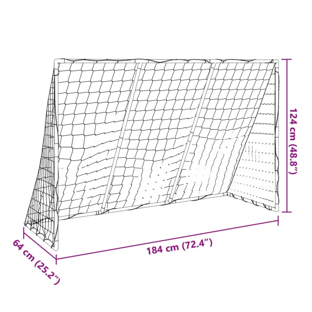 Kindervoetbaldoel met ballen 2-in-1 184x64x124 cm wit - voetbaldoelen & -netten