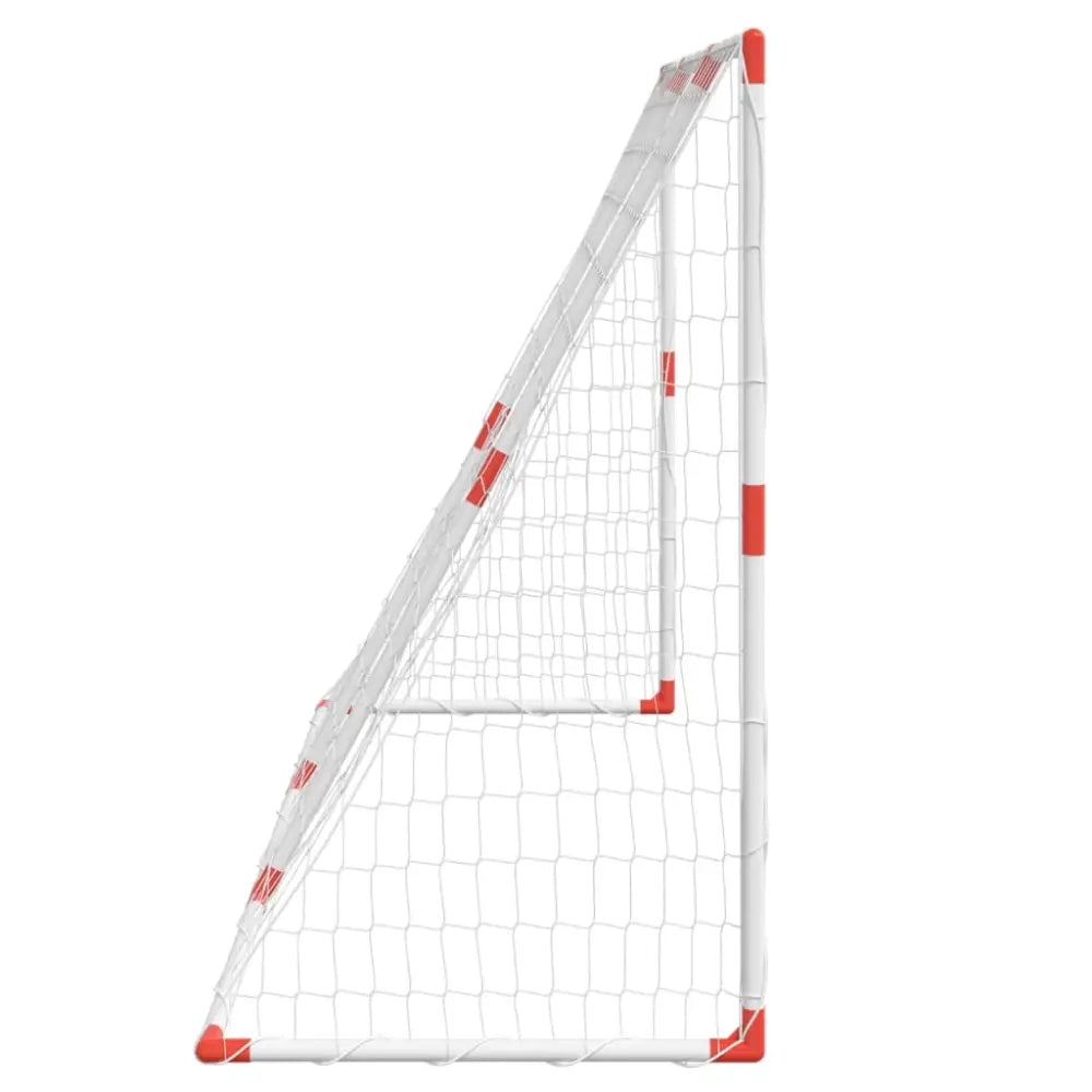 Kindervoetbaldoel met ballen 2-in-1 184x64x124 cm wit - voetbaldoelen & -netten