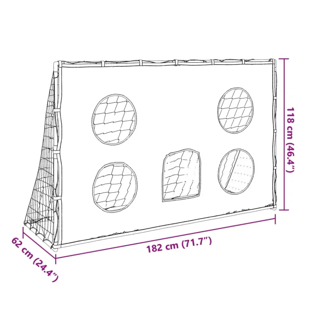 Kindervoetbaldoel met doelmat en bal 182x62x118 cm - voetbaldoelen & -netten