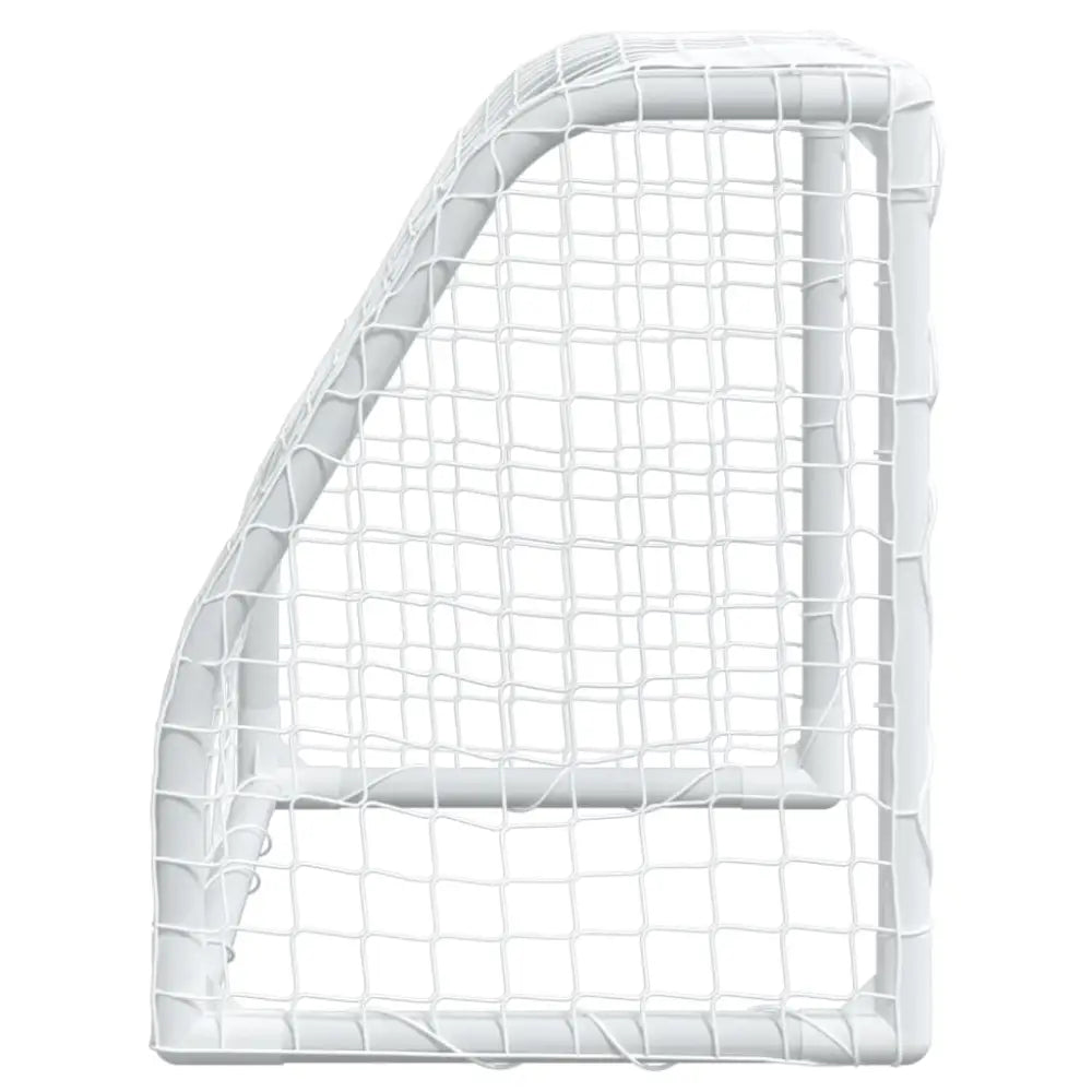 Kindervoetbaldoelen 2 st met bal 64x35x48 cm metaal wit - voetbaldoelen & -netten