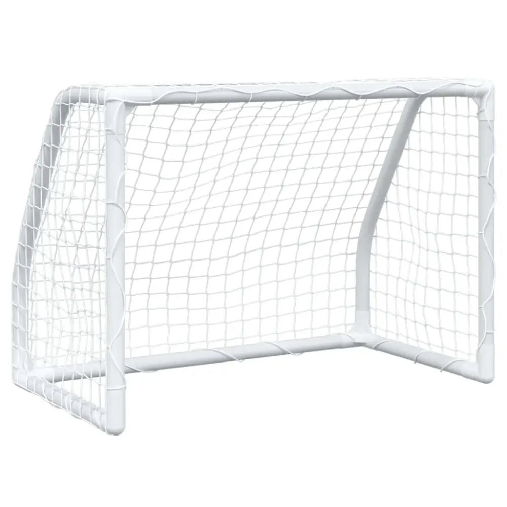 Kindervoetbaldoelen 2 st met bal 64x35x48 cm metaal wit - voetbaldoelen & -netten