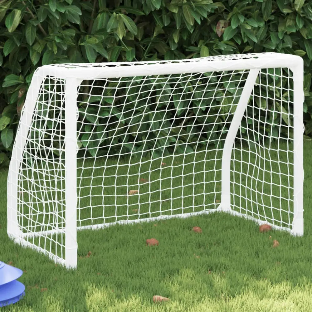 Kindervoetbaldoelen 2 st met bal 64x35x48 cm metaal wit - voetbaldoelen & -netten